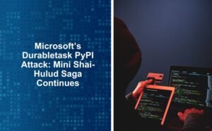hacker sitting with a laptop an tablet