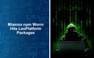 Computer hacker with code